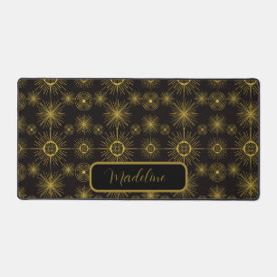 Boho Moon Stars Sun Black Motif