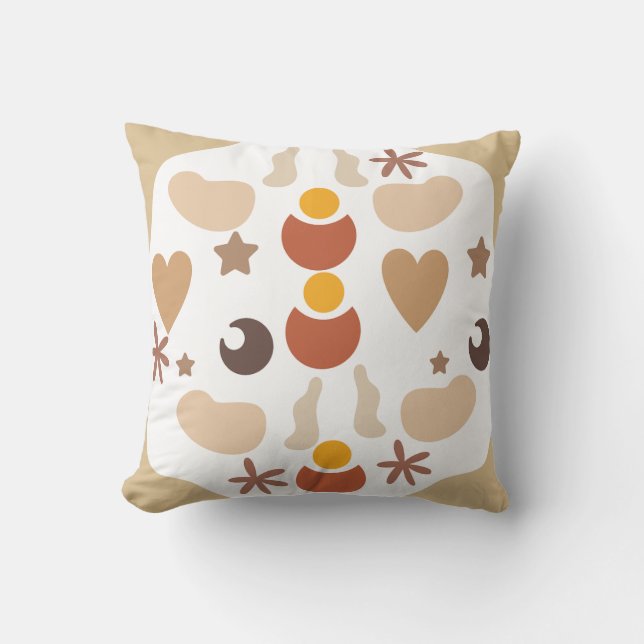 "Boho Motif Carré Coussin - Bohemian Style Home (Recto)