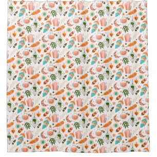Boho motif rideau de douche