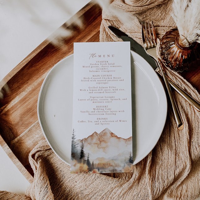 Boho Mountain Mariage Dinner Menu (Créateur téléchargé)