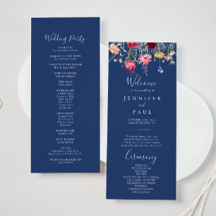 Boho Multicolor Programme de mariage Fleur sauvage