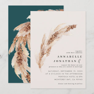 Boho naturel Pampas turquoise herbe mariage élégan