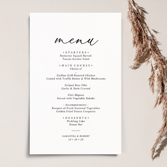 Boho Neutral Blush Elegant Wedding Menu (Créateur téléchargé)