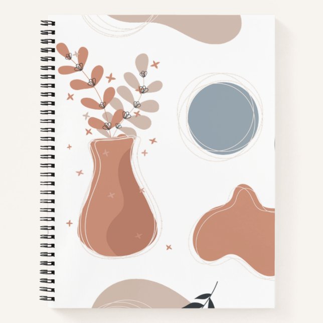 Boho Neutre	 Cahier Journal Propre | période de ja (Devant)
