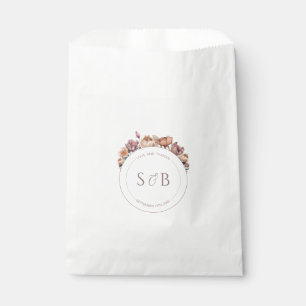 Boho Neutre Floral Favoriser Sacs avec Monogramme
