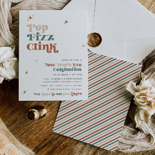 Boho New Year's Eve Party Invitation Retro Fun