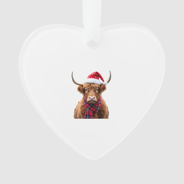 Boho Noël T-Shirt Vache des Highlands de Noël (2) (devant)