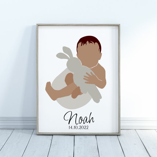 Boho Nouveau-né Baby Nom du garçon Poster de la pé (Créateur téléchargé)