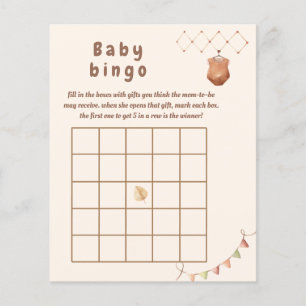 Boho nursery Baby jeu de bingo.