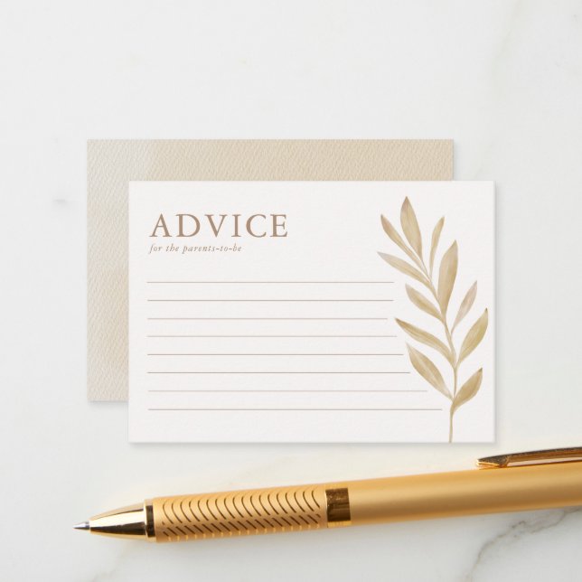 Boho Nursery Chic Baby shower carte conseil (Devant/Arrière en situation)