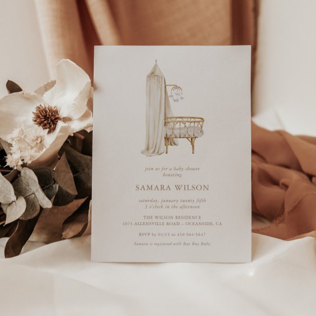 Boho Nursery Chic Boy Baby shower Invitation (Créateur téléchargé)