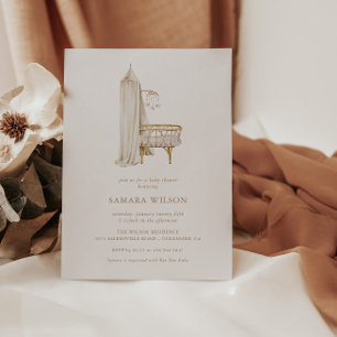 Boho Nursery Chic Girl Baby shower Invitation