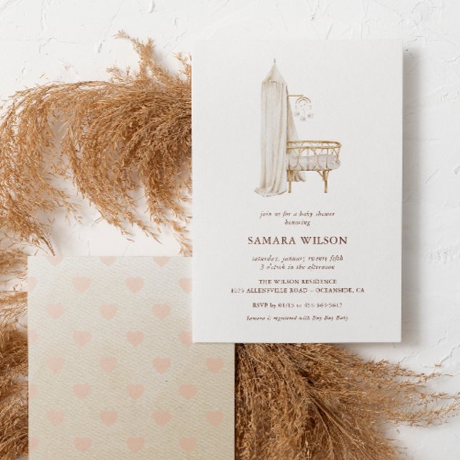 Boho Nursery Chic Girl Baby shower Invitation (Créateur téléchargé)