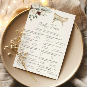 Boho nursery hiver calligraphie bébé trivia jeu