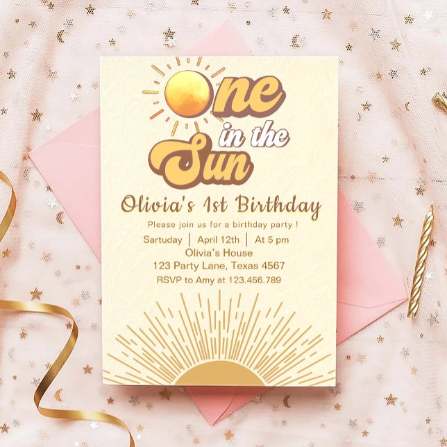 Boho One Dans Le Soleil Invitation Anniversaire (Créateur téléchargé)