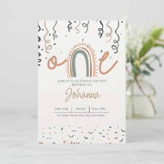 Boho ONE derful Birthday Invitation