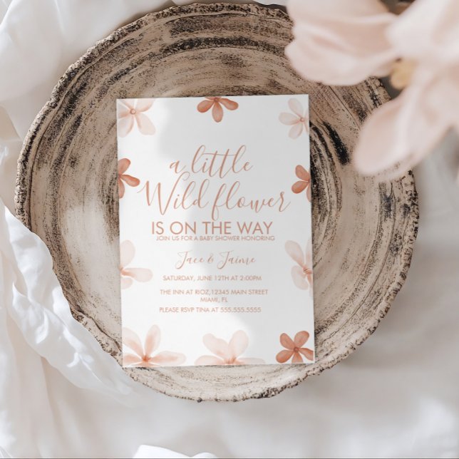 Boho One Wild Flowers Baby Shower  Invitation (Créateur téléchargé)