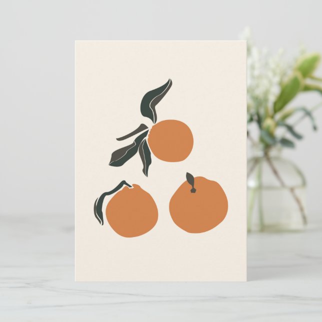 Boho Orange Fruit Tropical Summer Print (Debout devant)