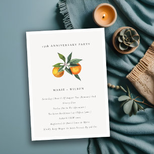 Boho Orange minimal chaque année Invitation Annive
