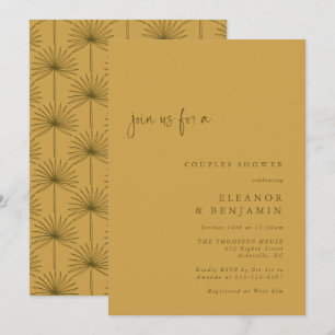Boho Palm Leaf Botanique Jaune Invitation pour une