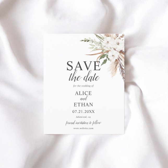 Boho Pampa Grass Green Enregistrer La Date (Créateur téléchargé)