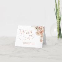 Boho Pampas Carte de remerciements de Baby shower