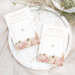 Boho Pampas Citrouille rose Bingo Jeu