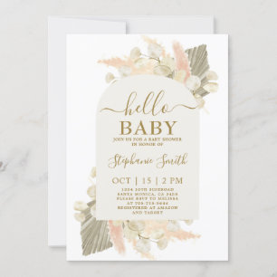Boho Pampas Grass Baby shower Invitation fille