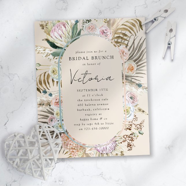 Boho Pampas Grass Bridal Brunch Invitation (Créateur téléchargé)