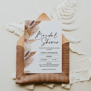 Boho Pampas Grass Bridal Showeuse Invitation