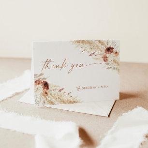 Boho Pampas Grass Carte de remerciements MARIAGE