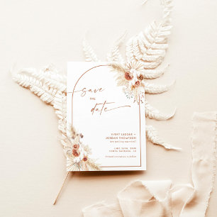 Boho Pampas Grass Enregistrer la date Invitation