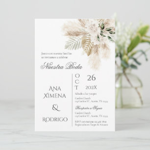 Boho Pampas Grass Faire-part de mariage
