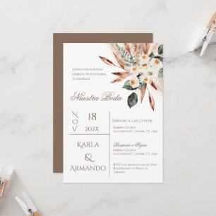 Boho Pampas Grass Faire-part de mariage