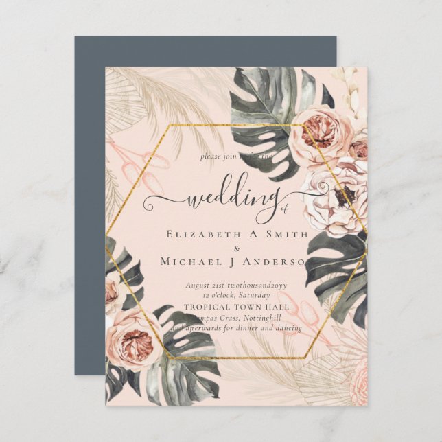 BOHO PAMPAS GRASS Mariage TROPICAL (Devant / Derrière)