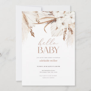 Boho Pampas Grass Neutral Baby shower Invitation