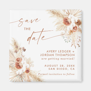 Boho Pampas Grass Save the Date Magnet