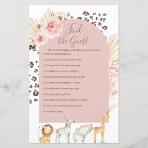 Boho Pampas Herbe Animaux sauvages Trouvez le jeu