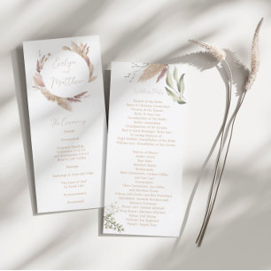 Boho Pampas Programme de Mariage Grass - Pampagras