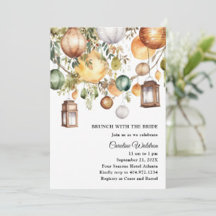 Boho Papier Lanternes Bridal Brunch Invitation