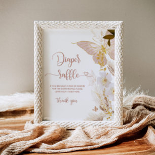 Boho papillon or Poster de la tombole de la couche