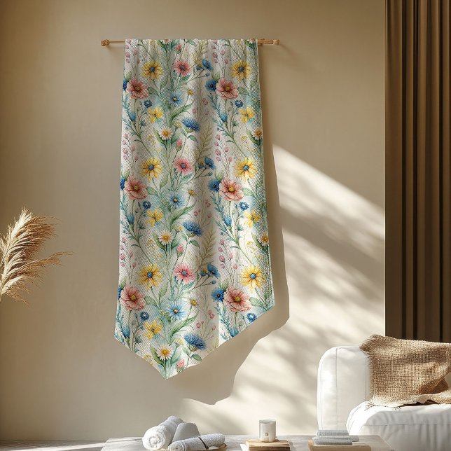 Boho Pastel Couverture Florale Cadeau pour sa séré (Boho Pastel Floral Blanket Gift for Her Serenity)