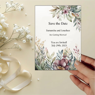 BOHO Pastel Garden Colors Enregistrer la carte Dat