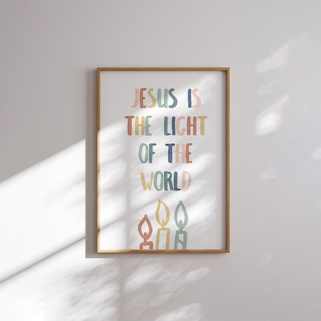 Boho pastel Jesus est la lumière du monde poster (Créateur téléchargé)