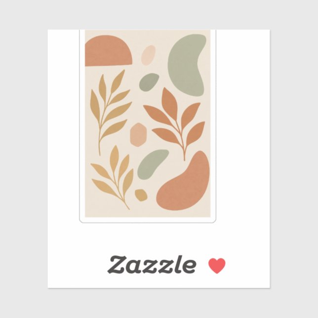 Boho Pastel Leaves Custom Sticker | Modern Botanic (Feuille)