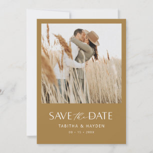Boho Photo Enregistrer La Carte Date Mariage Minim