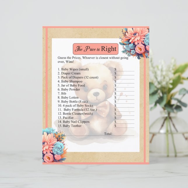 Boho Pink Bear Baby Prix est le bon jeu (Debout devant)