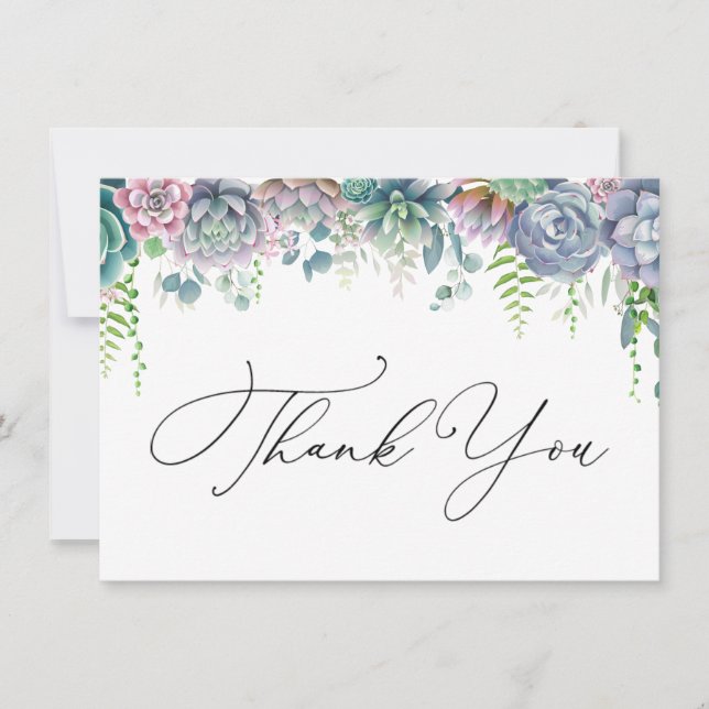 Boho pourpre et vert Merci succulent (Devant)