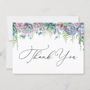 Boho pourpre et vert Merci succulent