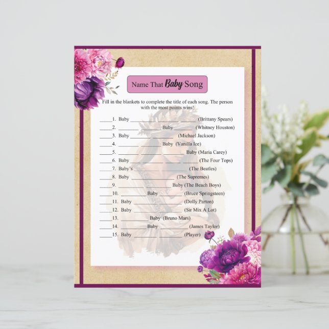 Boho pourpre Nom que Baby Song Jeu (Debout devant)